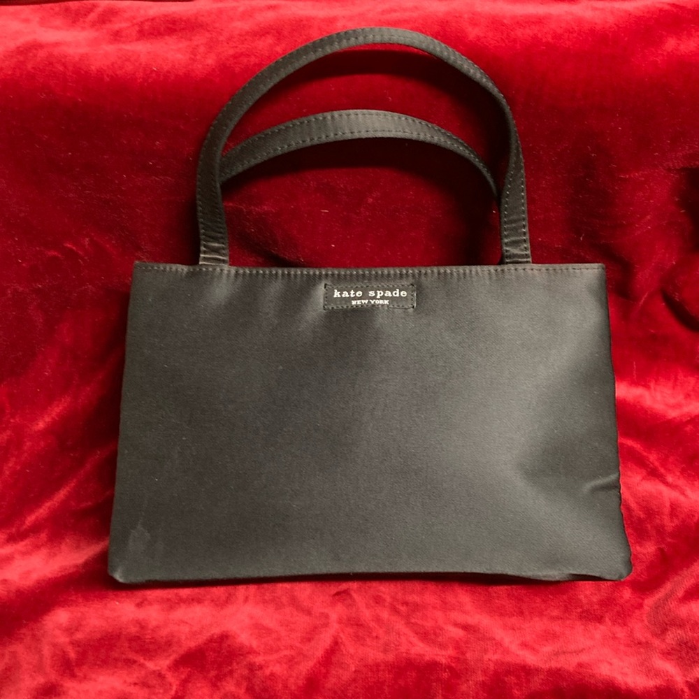 Kate Spade 2002 black VTG handbag with double handles 8” x 5” 2.5”